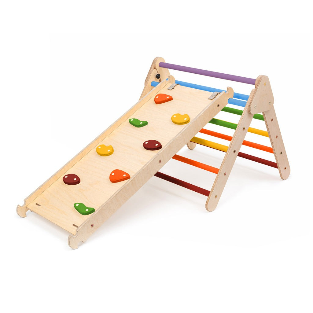 Climbing triangle premium with slide/climbing slope - rainbow