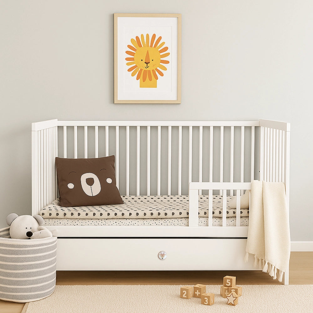 ATB DODO Babybett 120 × 60 cm mit Schublade – Weiß – weitere Produktansicht 3