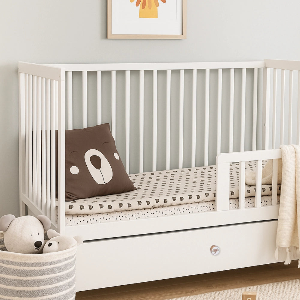 ATB DODO Babybett 120 × 60 cm mit Schublade – Weiß – weitere Produktansicht 4