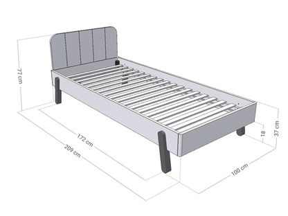 Kinderbed Nova - 90x200 - rechthoekig hoofdbord