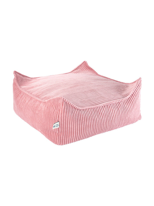 Wigiwama Square Ottoman Pink Mousse - ribstof poef