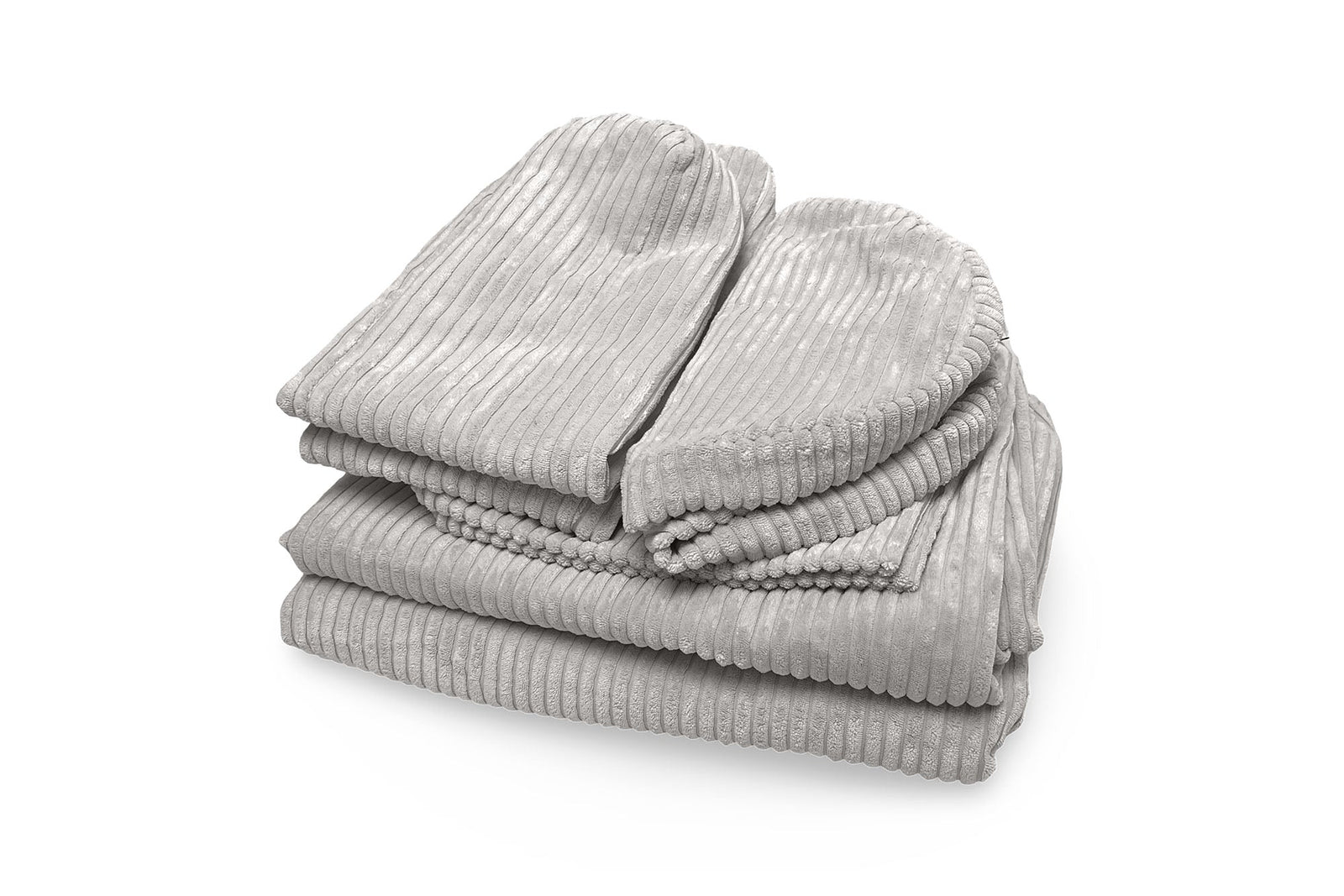 Shappy hoezenset Pure Corduroy in Pebble – grijs ribfluweel