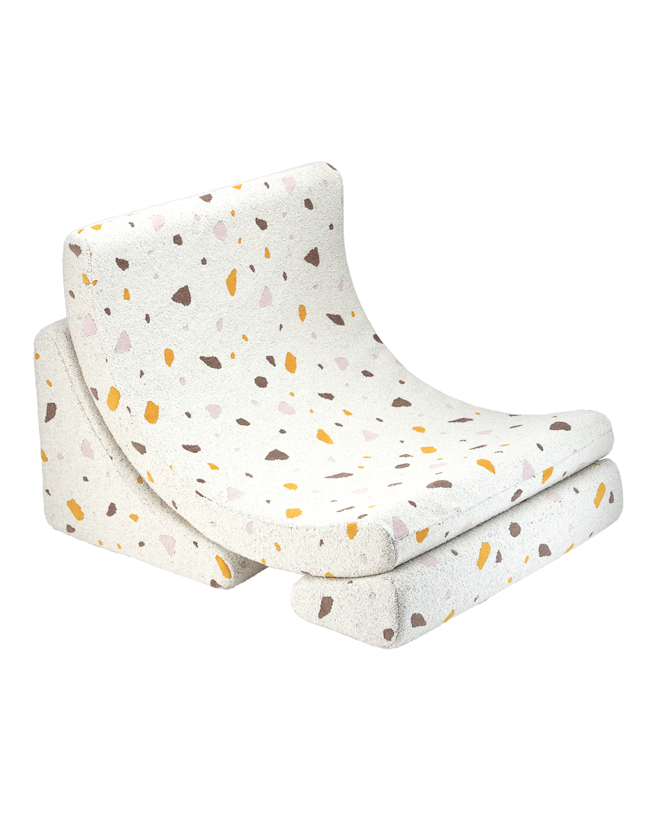 Wigiwama Terrazzo Marble Moon Chair - geweven loungestoel