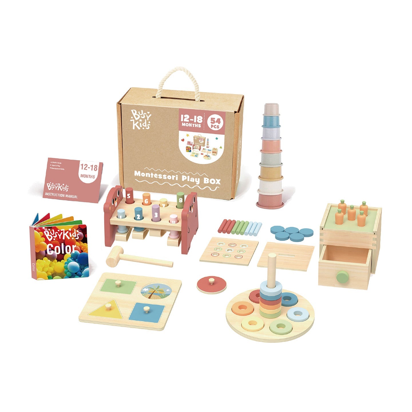 Montessori-Set „BusyKids“ für Kinder von 12 bis 18 Monaten
