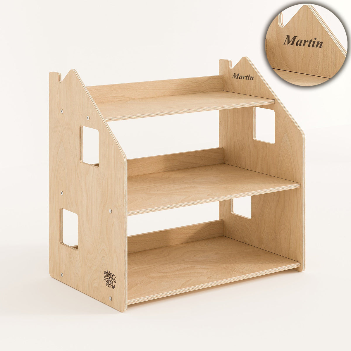 Kind bij BusyKids speelgoedrek – naturel in de kinderkamer