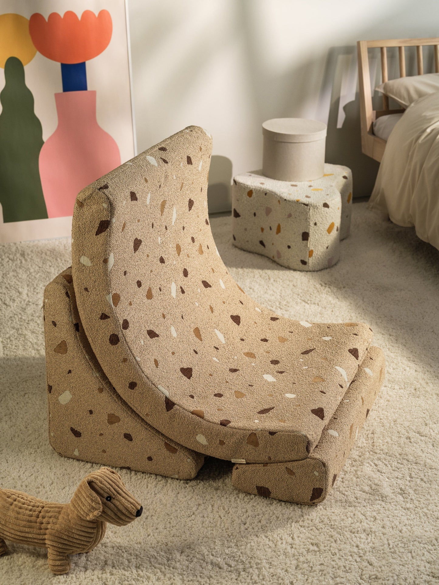 Wigiwama Terrazzo Sand Moon Chair - geweven loungestoel