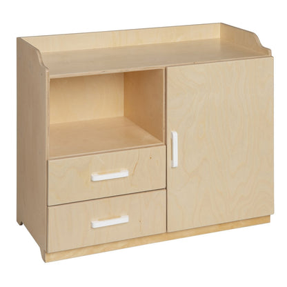 Van Dijk Toys Puppenkommode aus Holz – Natur mit Weiß (Kinderbetreuungsqualität)