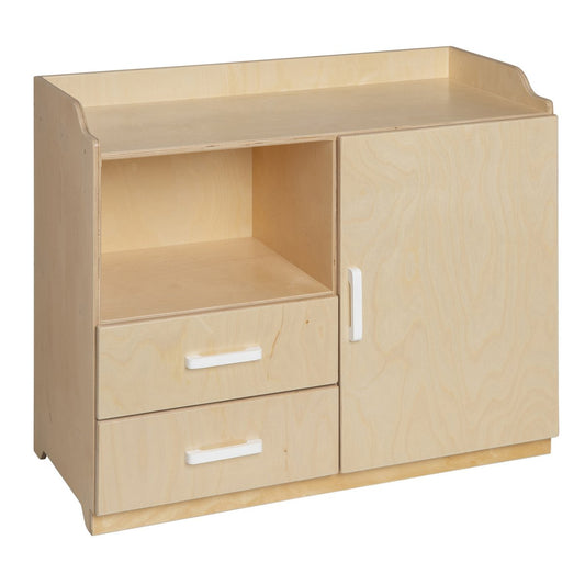 Van Dijk Toys Puppenkommode aus Holz – Natur mit Weiß (Kinderbetreuungsqualität)