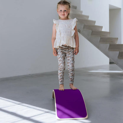 Balance board - wood - with purple felt 