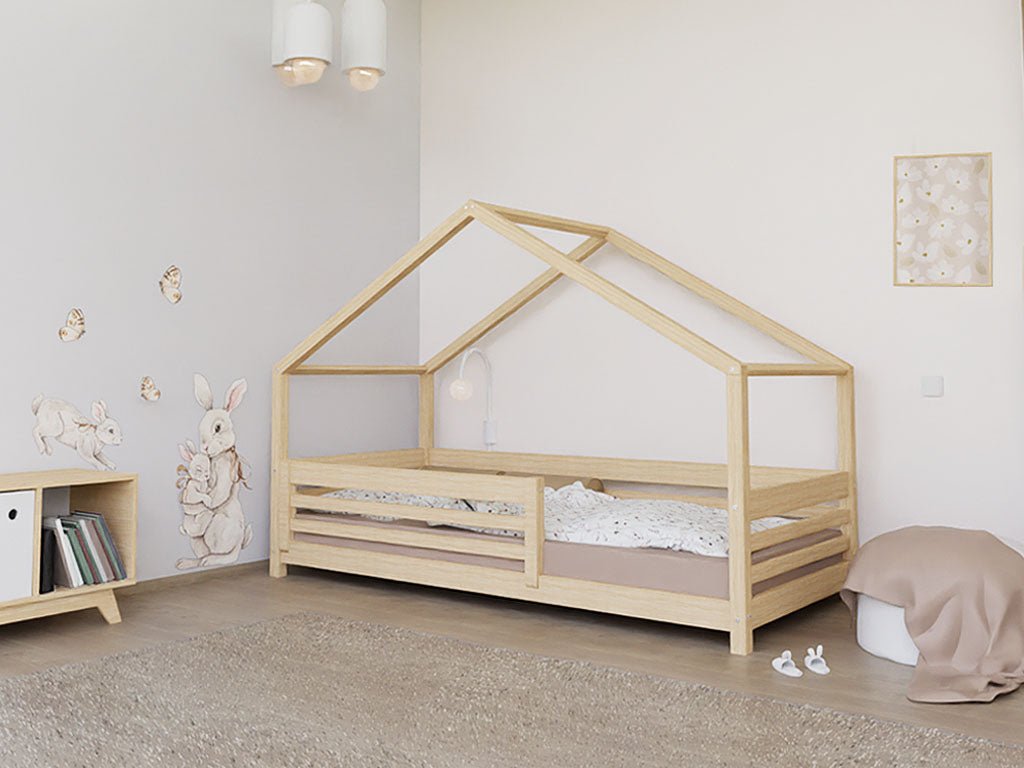Benlemi Hausbett TULY — Vordach mit Bettgitter, Produktfoto