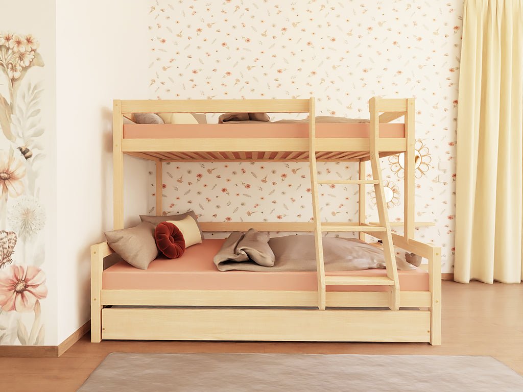 Benlemi LUCKY Etagenbett 90x200 und 120x200 mit Leiter vorne