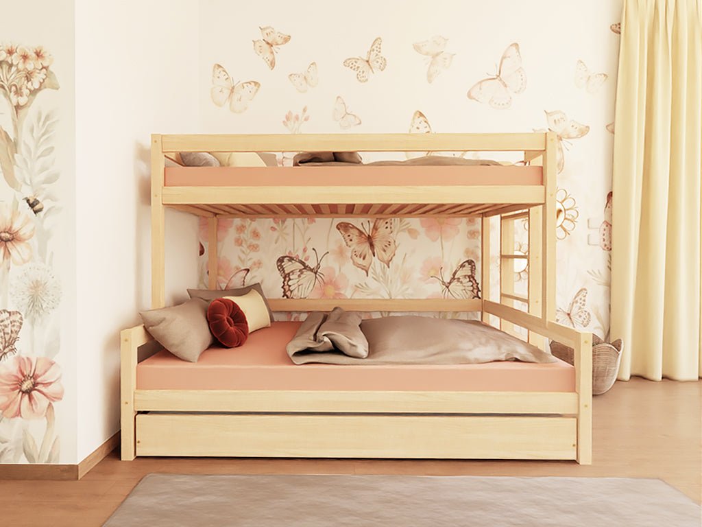 Benlemi LUCKY Etagenbett 90x200 und 120x200 mit Leiter an der Seite
