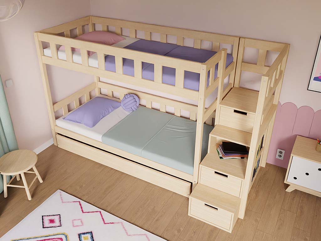Etagenbett PLOTTY, Draufsicht mit hohen Rändern