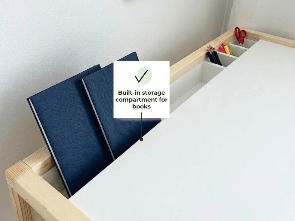 Detail Ablage STOLLY Montessori-Schreibtisch
