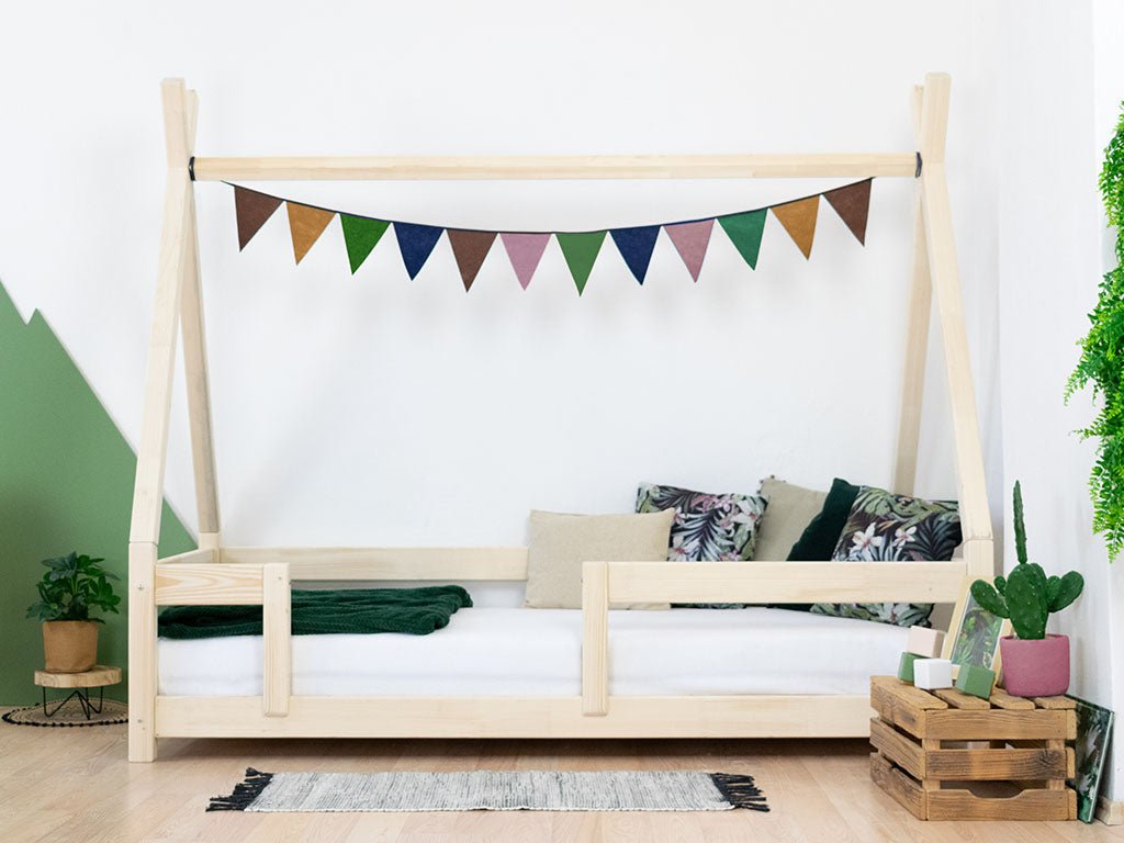 Benlemi NAKANA Tipi-Bett mit festem Rausfallschutz