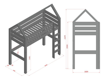 Huisbed Manaslu - hoogslaper met ladder - 