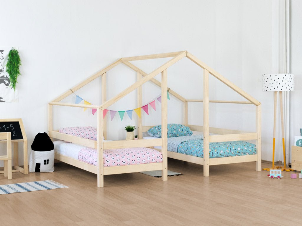 Huisbed Villy - houten kinderbed voor 2 - duo bedhuisje - 