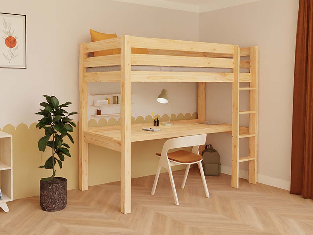 Benlemi MAKALU hoogslaper 90x200 met bureau