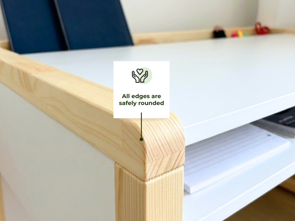 Benlemi STOLLY Montessori kinderbureau met plank en pennenbak