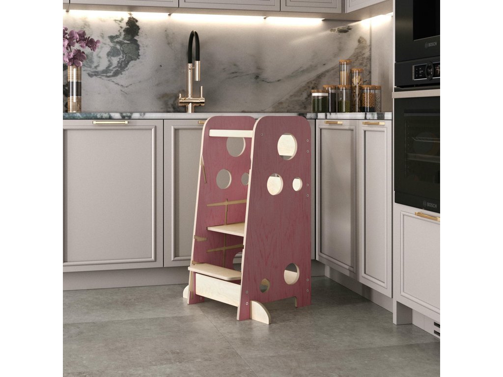 BusyKids 3-in-1 leertoren XL – roze of lichtblauw – foto 1