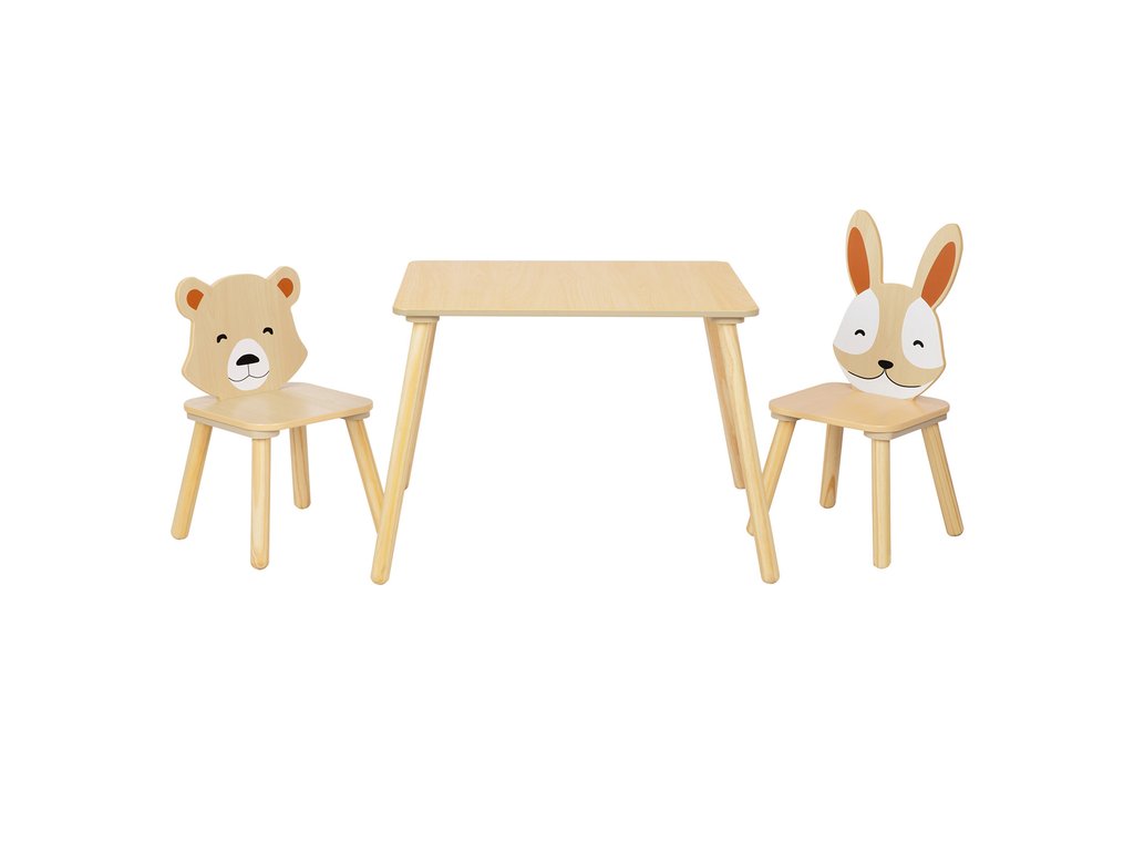 BusyKids kompakter Tisch mit zwei Tierstühlen – Foto 1
