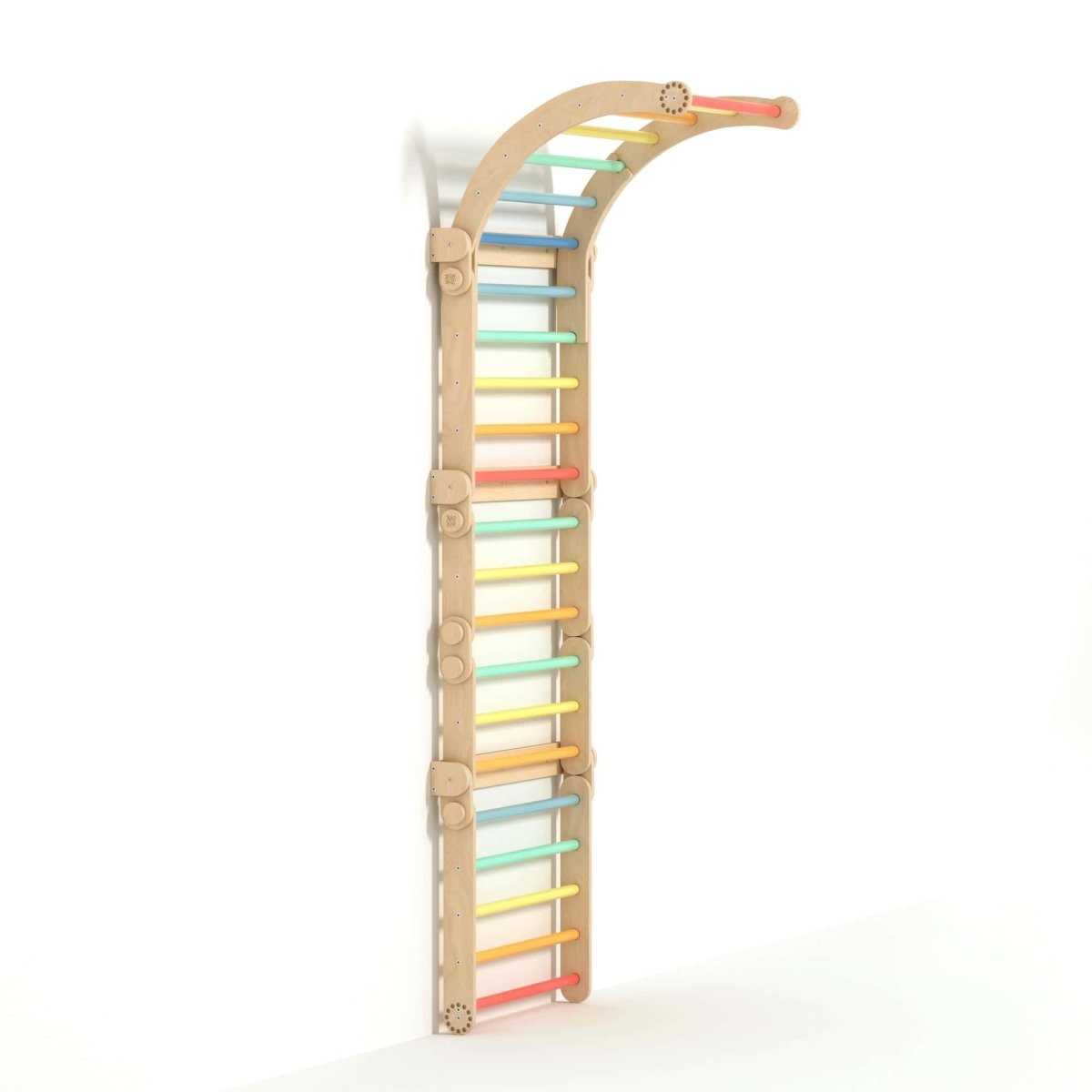 Klettergerüst aus Holz in Regenbogenfarben für Kinder von 1 bis 5 Jahren