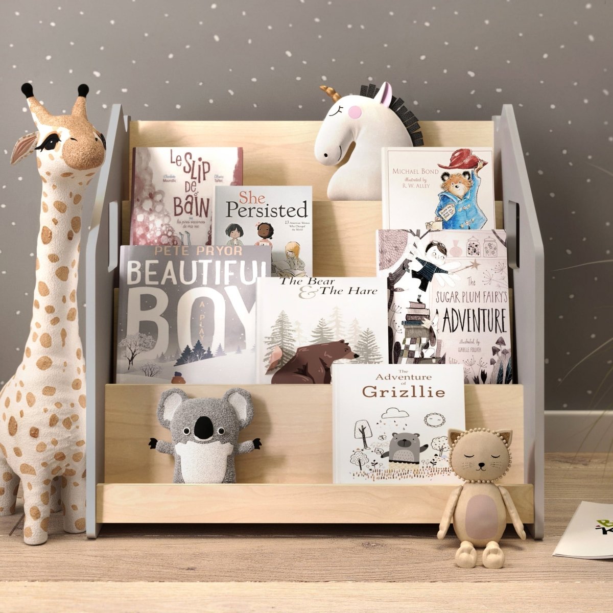 BusyKids Montessori-Bücherregal – Grau