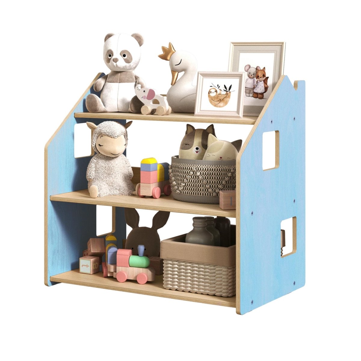 BusyKids Spielzeugregal – Zartblau/Rosa