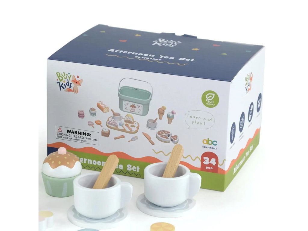 BusyKids houten theeservies – 34 delen – foto 2