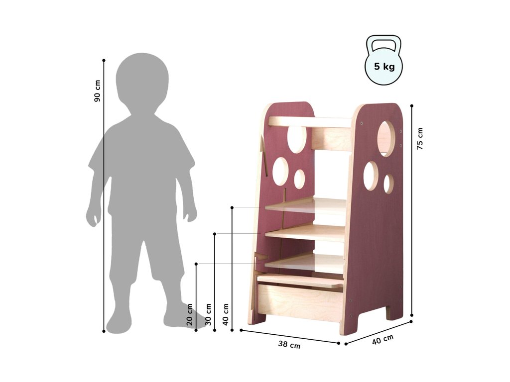 BusyKids 3-in-1 leertoren – roze of lichtblauw – foto 2