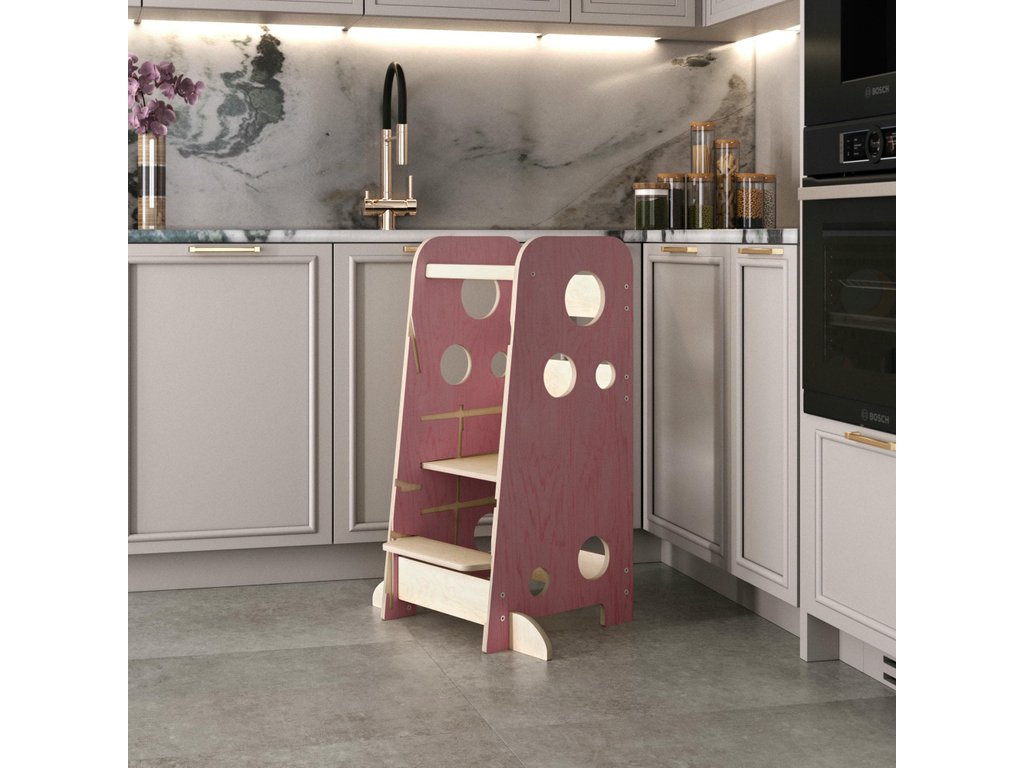 BusyKids 3-in-1 leertoren XL – roze of lichtblauw – foto 1