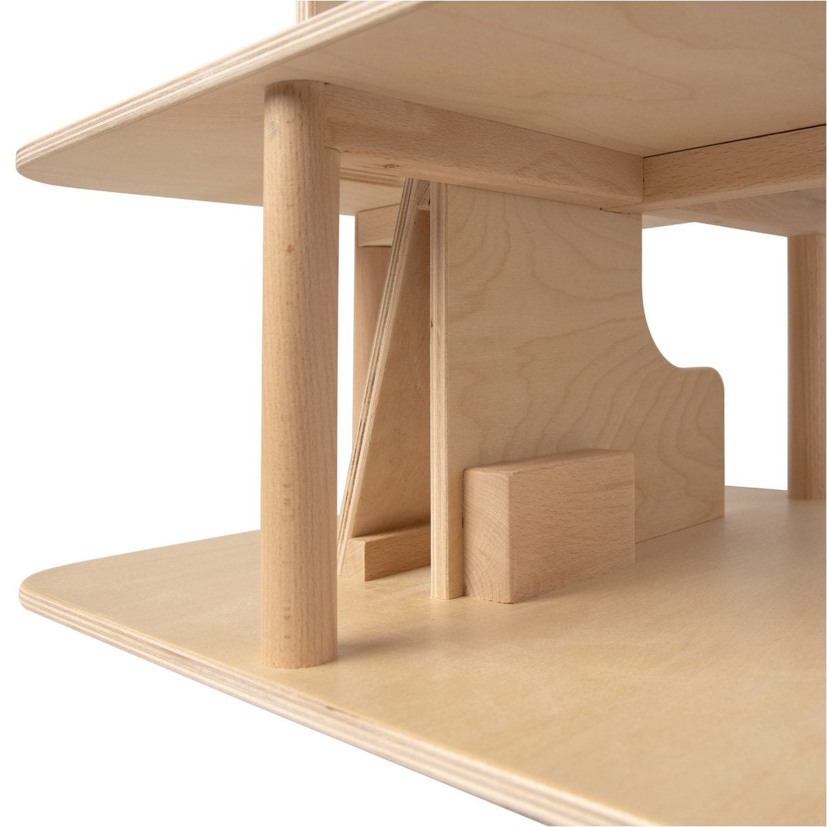 Van Dijk Toys houten speelgoed Poppenhuis open aan 4 zijden-naturel (geschikt voor kinderopvang)