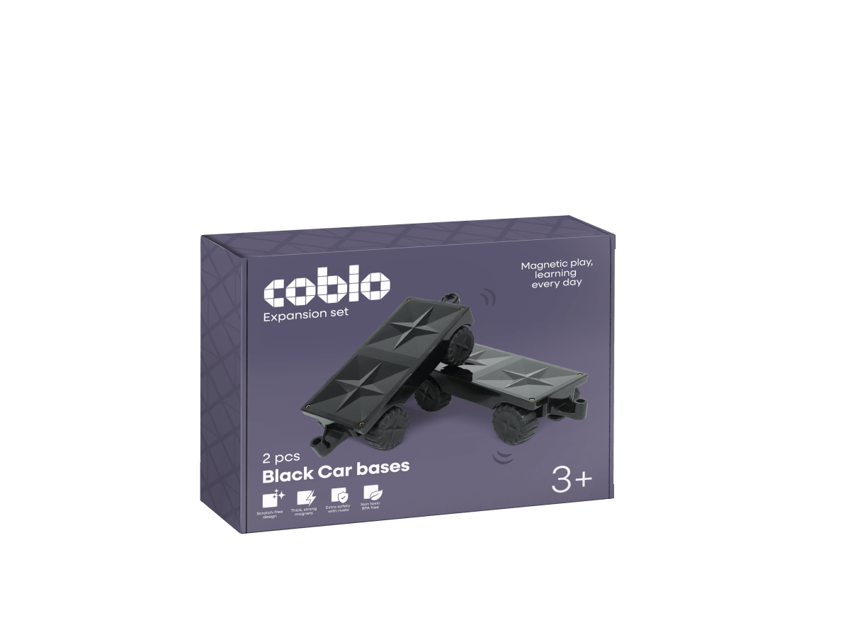 Coblo Auto-Fahrgestelle Schwarz – 2 Stück, Verpackung
