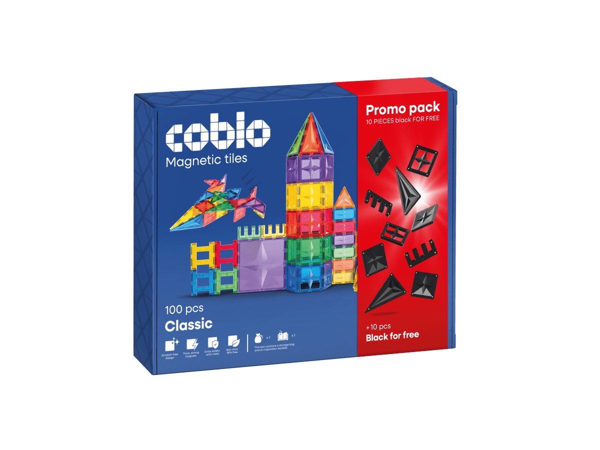 Coblo Classic Promopack – 100 Fliesen + 10 Black gratis, Verpackung