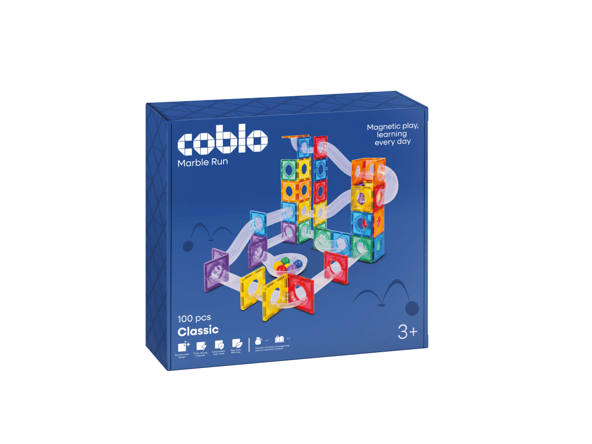 Coblo Magnetische Murmelbahn Classic – 100 Teile, Verpackung