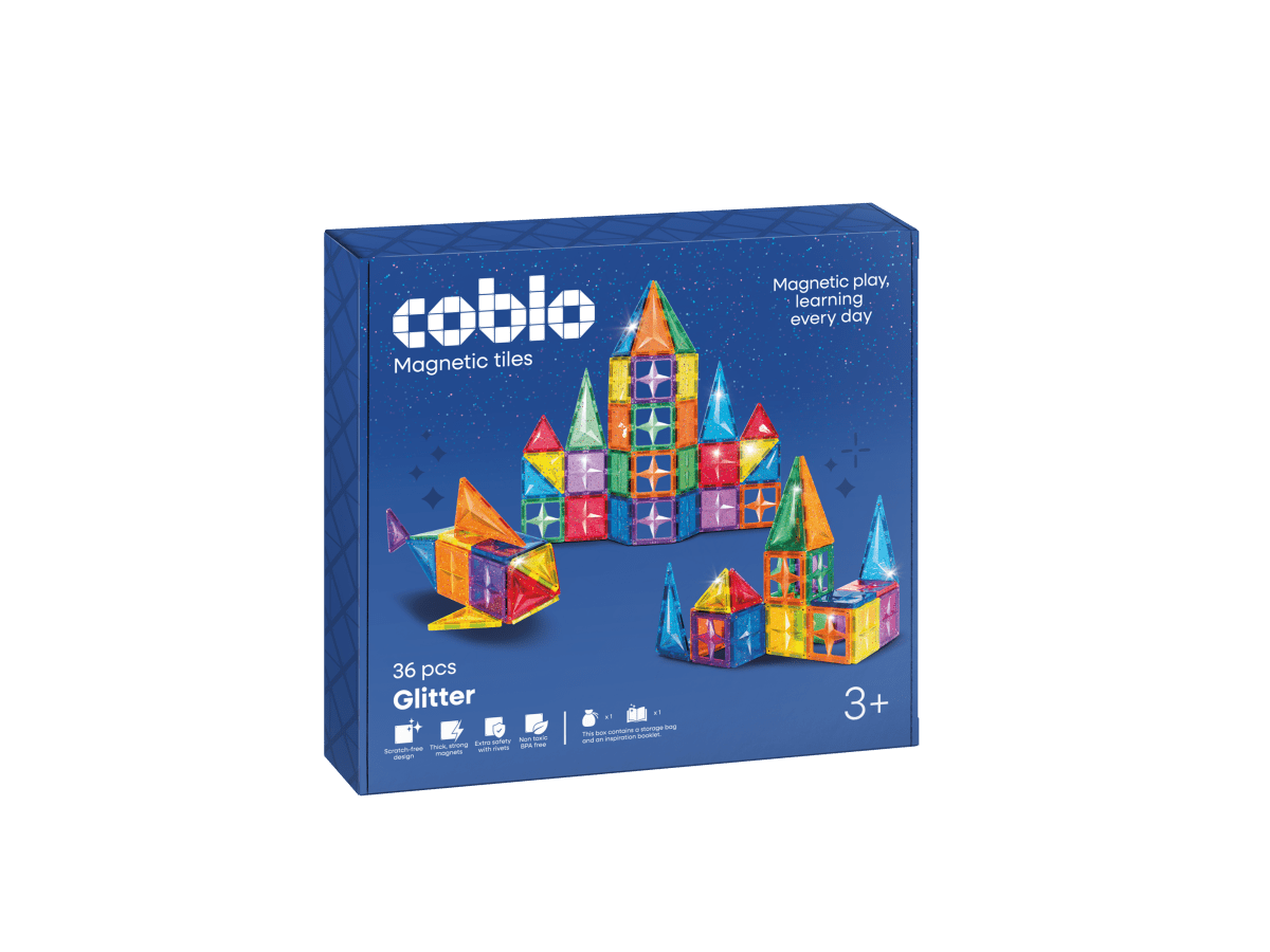 Coblo Magnetfliesen Classic Glitter – 36 Stück, Verpackung
