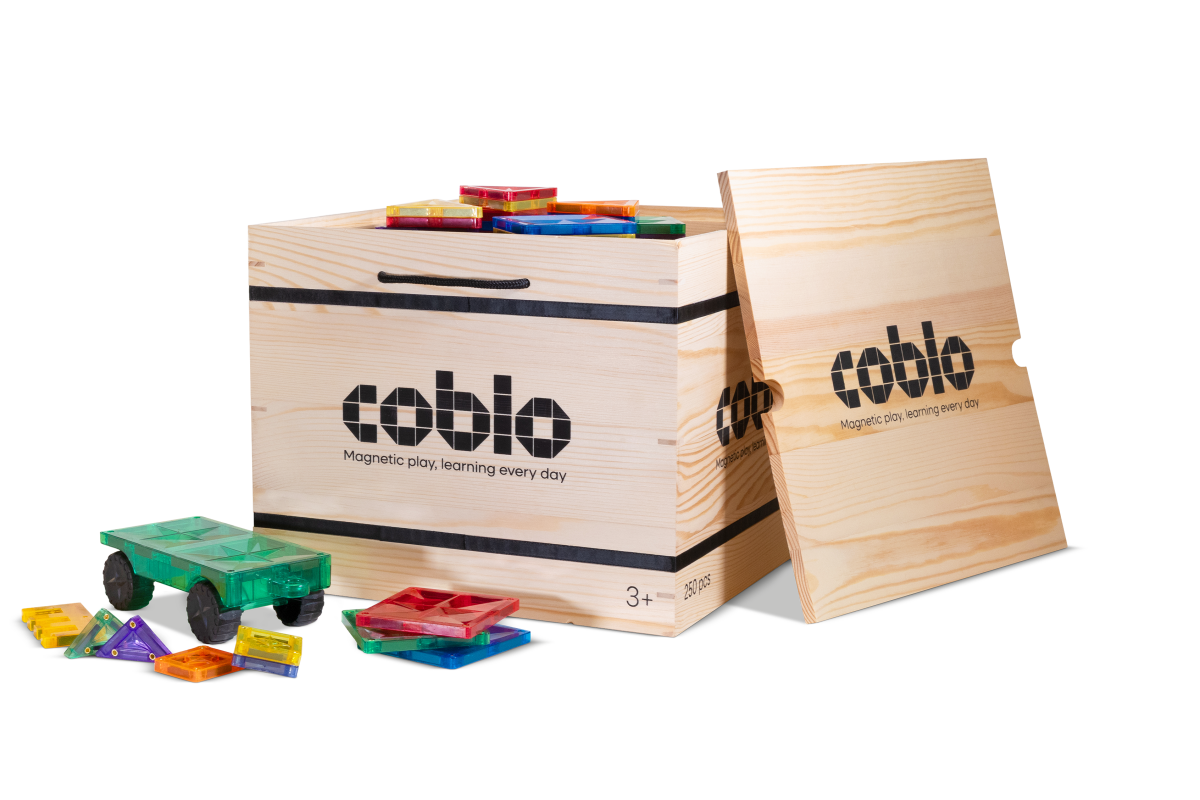 Coblo Magnetfliesen Classic XL Box – 250 Stück, Verpackung