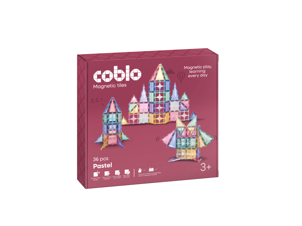 Coblo Magnetfliesen Pastel – 36 Stück, Verpackung
