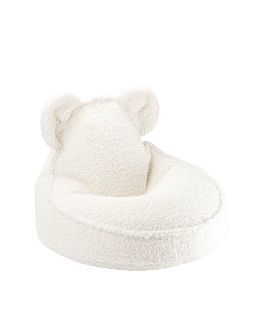 Wigiwama Cream White Bear zitzak - fluffy beanbag