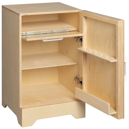 Van Dijk Toys Spielzeugkühlschrank aus Holz - Natur mit Weiß (Kinderbetreuungsqualität)