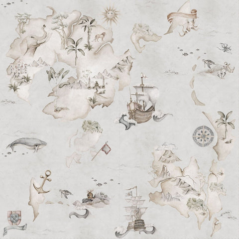 Dekornik Map Stories From The Sea Color Kindertapete