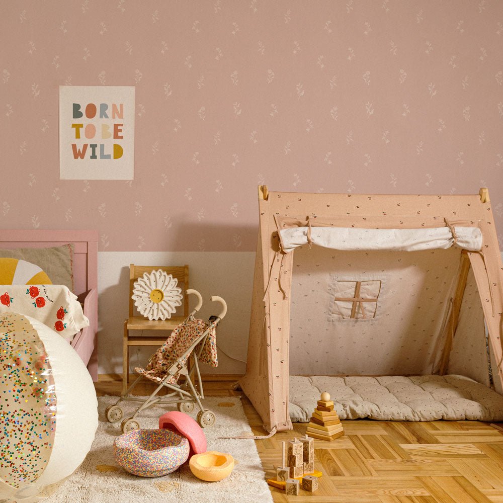 Dekornik Pink subtle twigs Kindertapete