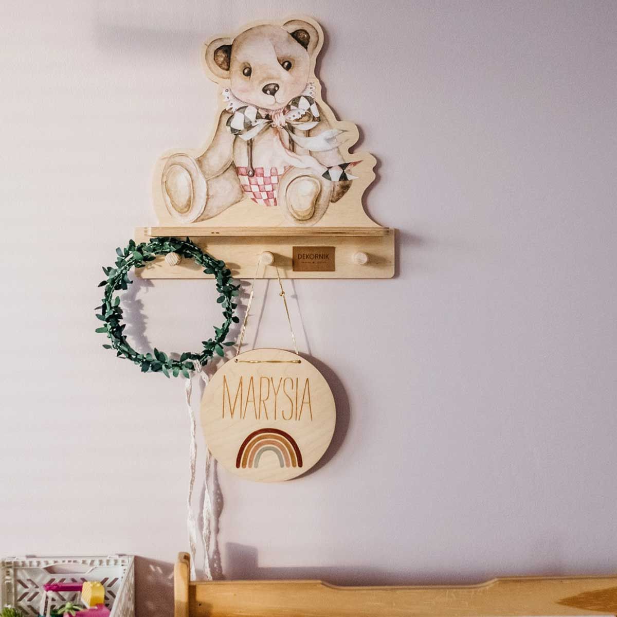 Dekornik Teddy Bear Wandregal mit 3 Haken