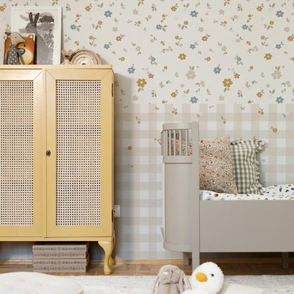 Dekornik Boho Meadow and Check kinderbehang