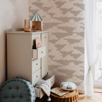 Dekornik Classic Velveteen clouds beige kinderbehang