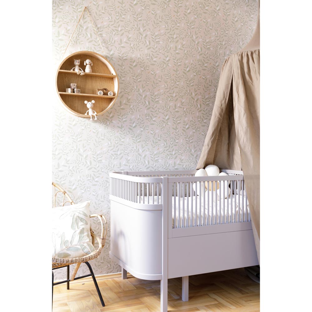 Dekornik Delicate Twigs with Green and Beige kinderbehang