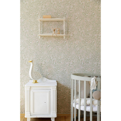 Dekornik Delicate Twigs with Green and Beige kinderbehang