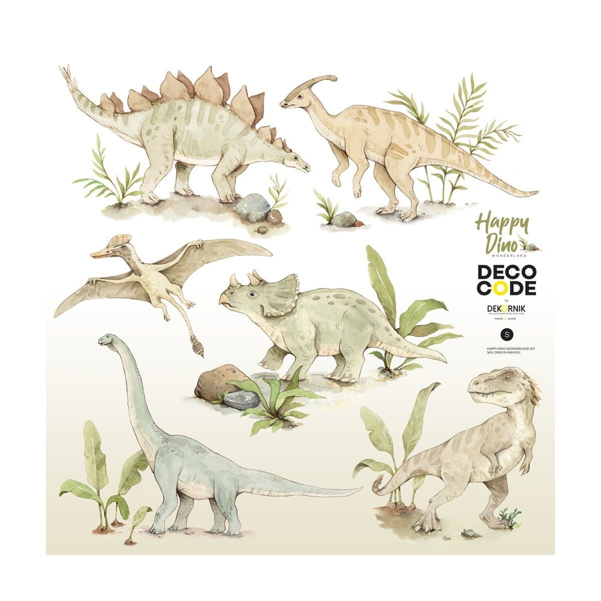 Dekornik Happy Dino Wonderland muurstickerset