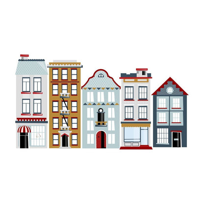 Dekornik Life In The City muursticker achter het bed