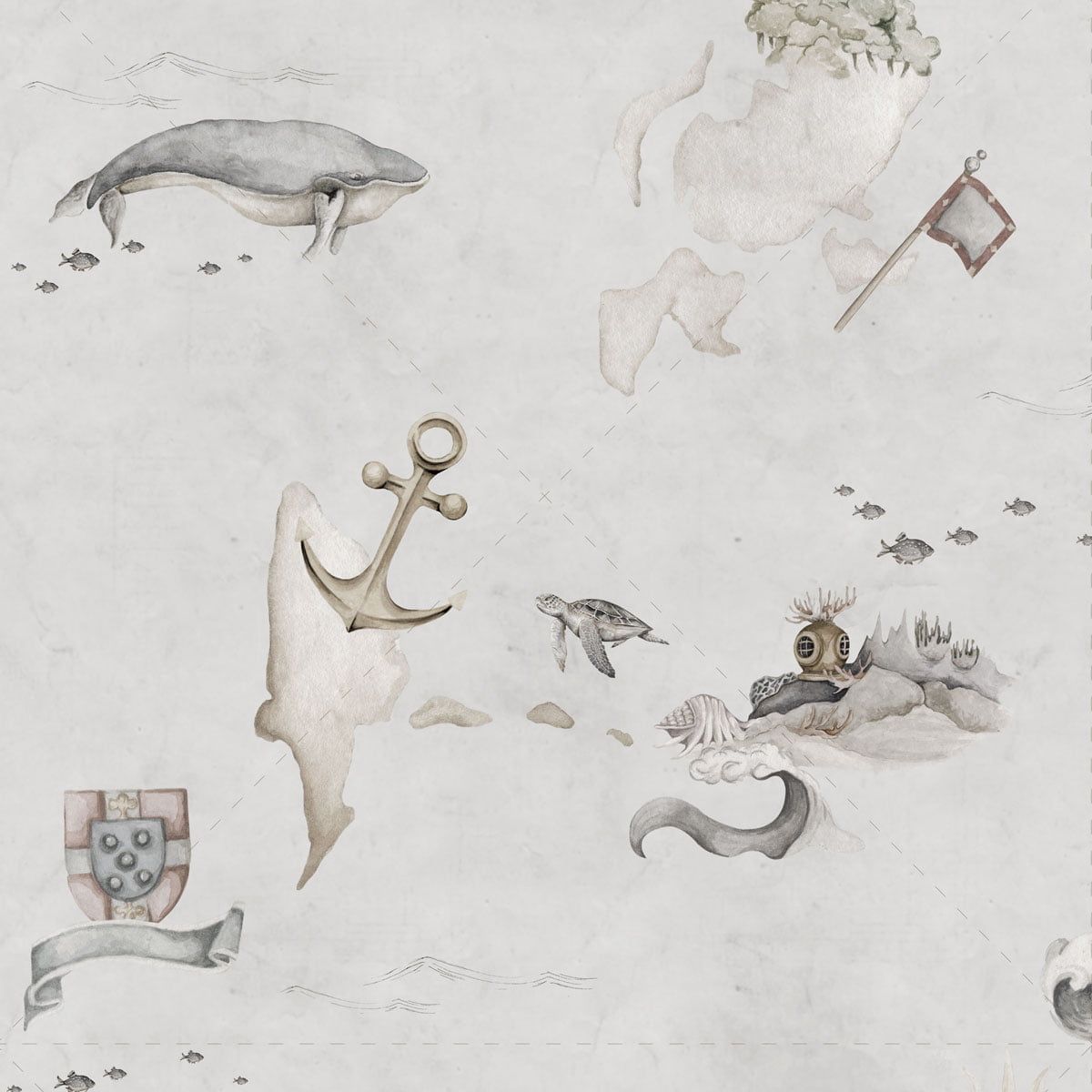 Dekornik Map Stories From The Sea Color kinderbehang